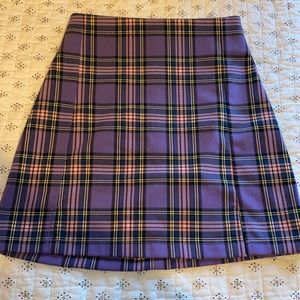 Purple plaid skirt